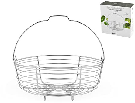 INOXPRAN - Cestello Cuocivapore INOXBASKET, Cestello per Cottura a Vapore in Acciaio Inossidabile, Ø 19 cm, Accessorio per Pentole Resistente ad Urti e Graffi, per Cucinare Piatti Sani e Leggeri