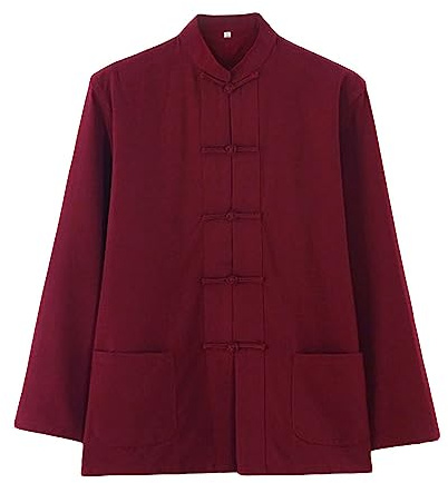 G-LIKE Camicia da uomo cinese - Stile tradizionale di arti marziali Kung Fu Tai Chi Wushu, classico Tangzhuang, a maniche lunghe, giacca da allenamento, uniforme, per primavera e autunno