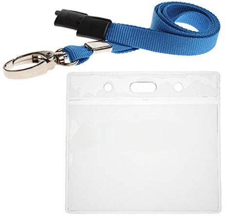 ALG ID Cards® Blue ID Card Badge Wallet - Blue Lanyard Card Wallet with Metal Clip & Safety Breakaway Release