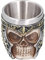 Medieval Style Skull Cup: 304 Stainless Steel Liner Resin Viking Cup, Lightweight and Rust-Proof, The First Choice for Party Home Decoration