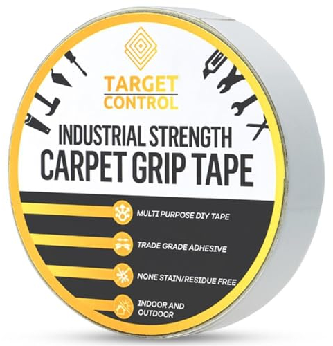 Target Control 50ft - Double sided Carpet Tape Heavy Duty, Extra Strong Rug Tape For Vinyl Flooring, Gripper Rug Tape for Wood Floors, Stop Rug Sliding