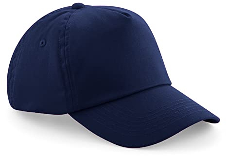 Youngly® Kids 5 Panel Button Baseball Cap Boys Girls School Pre-Curved Adjustable Cotton Outdoor Summer Sun Hat French Navy