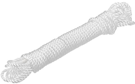 sourcing map Torcida Albañil Línea Nylon Cordel Cuerda Cordón Blanco 10M/32.8 Pies 5mm Diámetro para Redes, Paisajismo, Hogar Mejora, Bricolaje Proyecto, Artesanía, Albañilería