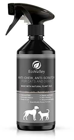 EcoValley Anti-Chew Anti-Scratch Training Spray for Pets - 500ML - Natural, Scientifically Proven Formula - Ideal for Cats & Dogs