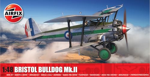 AIRFIX - Standard Model Set - A05141 Bristol Bulldog Mk.II Model Building Kit - Plastic Aircraft Kit for Adults & Children 8+, Includes Sprues, Decals & Paint Guide - 1:48 Scale