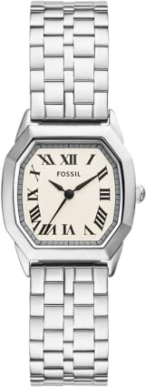 Fossil Harlow Damen-Uhr, Quarzwerk mit Edelstahl- oder Lederarmband Silberfarben