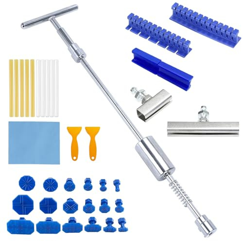 QZQUFJ 38 Pièces Kit de Réparation de Bosses pour Voiture, Debosselage Carrosserie, Kit Debosselage, Convient pour Réparer Les Bosses sur Les Voitures, Les Motos, Kit Debosselage sans Peinture