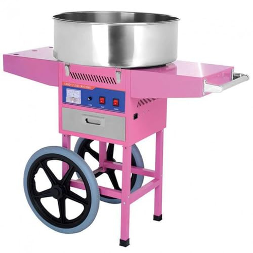 Machine à Barbe à Papa Professionnelle avec Chariot - 0,9 kW - Cuve Inox 50 cm - 230V