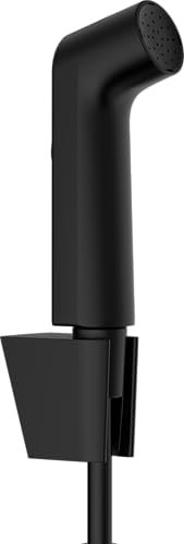 hansgrohe set de bidé S, ducha de bidet con 1 tipo de chorro ahorro de agua (EcoSmart) incl. soporte de ducha y flexo de ducha 1,25 m, sin llave de paso, negro mate