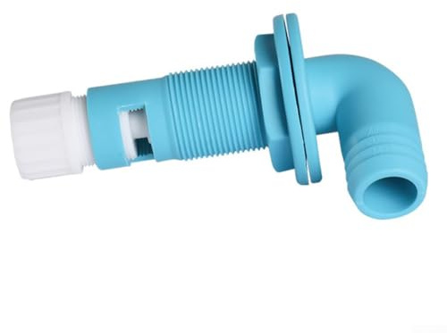 MeevrgR Livewell - Testa di aeratore per ugello regolabile e gomito a 90°, in polipropilene di grado marino, adatta per tubi da 19 mm