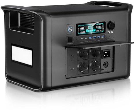 CTOLITY AP2000 Tragbare Powerstation, 2048Wh Solargenerator 220V/2000W (Spitze 2600W) mit Schnellladung, LiFePO4 Akku 6000 Zyklen, Solargenerator für Outdoor, Camping, Wohnmobil, Notfälle, Reisen