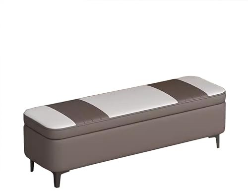 zxhrybh Panca Contenitore, Panca Imbottita con Contenitore, Panca Baule da Interno con Gambe in Metallo, Panca Contenitore Camera da Letto, per Panca Ingresso Camera da Letto(Brown,47.2in/120cm)