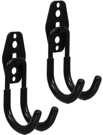 HOMSFOU 2 Stück Metall Schlauchhalter Gartenschlauchhaken Wandmontage Belastbarer Stahl Aufbewahrungshaken für Garten Abstellraum Vielseitiger Haken für Gartengeräte und Seile