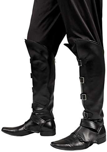 Boland 81994 - Stiefelstulpen Striker, Schwarz, Zubehör für Pirat, Seeräuber, Musketier oder Mittelalter Kostüm, Accessoire für Faschingskostüme