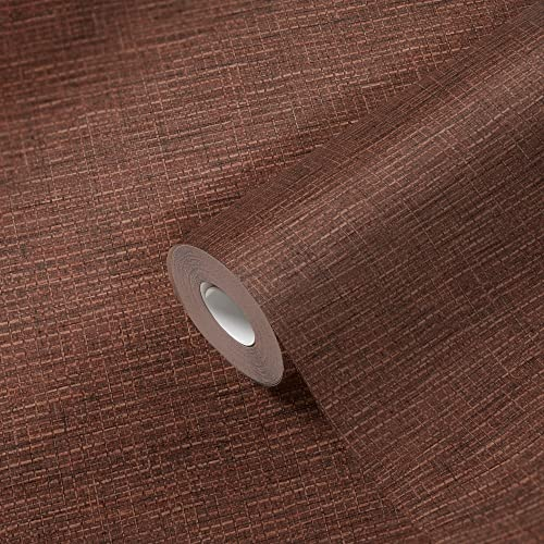 Livingwalls Papier peint texturé rouge uni 385271 - Aspect textile - 10,05 x 0,53 m - Fabriqué en Allemagne