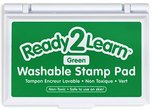 READY 2 LEARN Washable Stamp Pad | Green | Non-Toxic | Fade Resistant | Decorate Scrapbooks, Posters and Cards