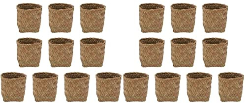 Cabilock 20 Piezas De Decoración De Chocolate Tejidas para Manualidades De Cumpleaños Cestas De Golosinas Contenedor De Joyería Dulce Macetas Pequeñas De Mimbre para Fiestas Suministros De
