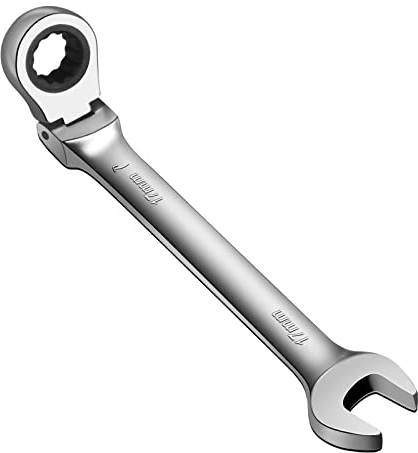 WISEUP Cle plate a cliquet, 17mm clé à cliquet, CR - V forgé, clé à cliquet mate et antirouille, bricolage outillage à main