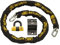 Burg-Wachter - Catena di sicurezza per moto, 12 mm, con ancoraggio a terra dorato, nero, 2 m