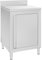 Willood Gastro-Arbeitstisch mit Schrank Aufkantung Arbeitsschrank Arbeitsplatte Küchenschrank Edelstahlschrank Schrank 60x60x96 cm Edelstahl