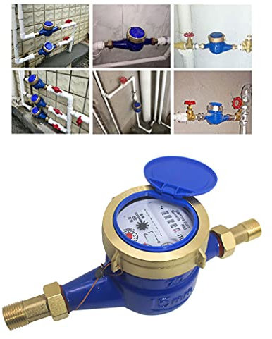 Misuratore di flusso d'acqua contatore acqua 15 mm contatore acqua fredda con rubinetti per il giardino e l'uso domestico