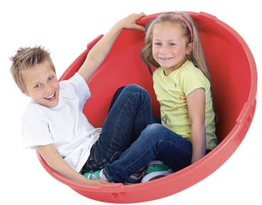 Krisskreisel, Kinderwippe und Kreisel, 84 cm Durchmesser, Belastbar bis 100 kg (Rot)