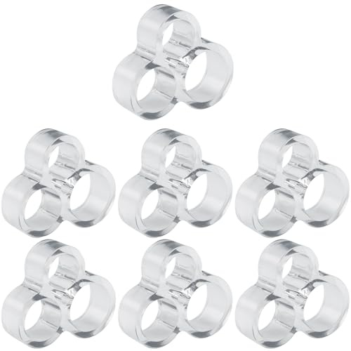 easyBee Set di 7 fermaporte per parete e protezioni per maniglie - Antiurto e antigraffio in silicone per porte interne - Protezione per maniglie a muro e silenziatore acustico - Trasparente