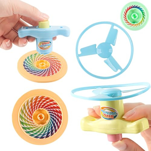 Phlognfy Giroscopio Infantil, Juguete de Hélice, 12Pcs Juego Juguetes Giroscópico Colores, Juguetes Abiertos Infantil, Regalos de Cumpleaños para Niños y Niñas