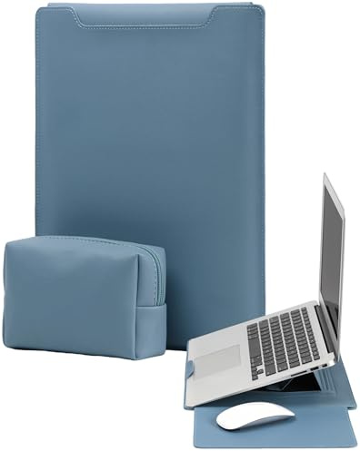 YealRed 13-14 Pulgadas Funda Protectora Portátil, Soporte (Azul) | Laptop Funda Delgada para Mac Neo 13 2026, Mac Air 13 (2026-2018),Mac Pro 13-14 (2026-2020), Bolsa Cargador Incluida