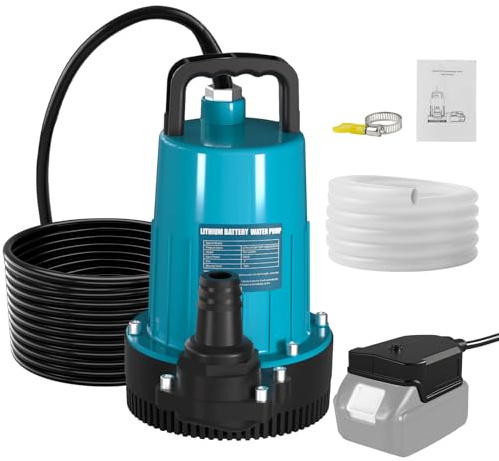 Batteridriven dränkbar pump för Makita 18 V (utan batterier), klarvattenpump för öppna regnvattentankar och tankar med säkerhetslock 5 m kabel för pool, vattensängar, pool avloppspump, poolskydd