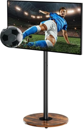 unho TV Standfuss Höhenverstellbar, TV Ständer Rollbar, TV Bodenständer für 40-75 Zoll Fernsehstand, VESA 600x400mm, bis Max 50kg, schwarz