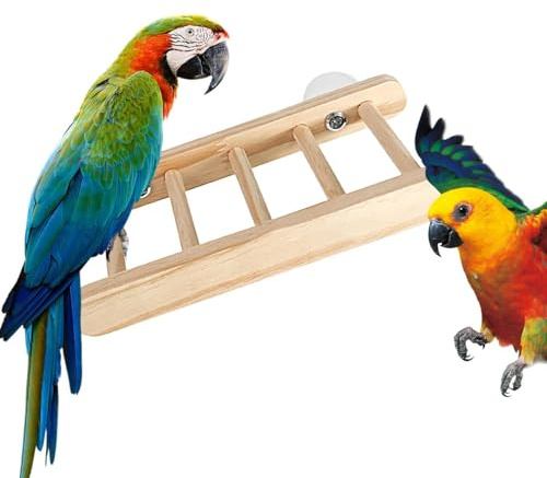 Scala per uccelli per pappagalli, scala per uccelli per gabbia, scala in legno per pappagalli, multiuso, gruccia divertente per parrocchetti, parrocchetti e colibrì