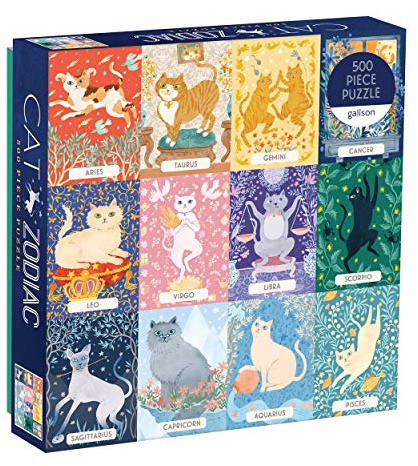 Galison Cat Zodiac 500 Piece Puzzle, Multicolor, 1 EA