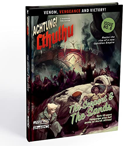 Modiphius Achtung! Cthulhu 2d20: Serpent and The Sands - Erweiterung Hardcover RPG Book, Epische 10-teilige Kampagne