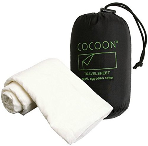 Cocoon Ägyptische Baumwolle Travel Sheet Baumwollschlafsack, Elfenbein (Natural), 220 x 90 cm