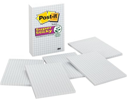 Post-it Super Sticky Notes, 4 x 6 in, Assorted Brights, 6 Lined Pads