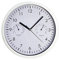 MC Power Design Wanduhr modern Silber | mit Thermometer und Hygrometer | weißes Ziffernblatt, Temperaturanzeige und Luftfeuchtigkeit, Ø 25cm als Küchenuhr Bürouhr Wohnzimmer