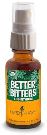 Herb Pharm Better Bitters Certified Organic Digestive Bitters, Absinthium, 1 Ounce