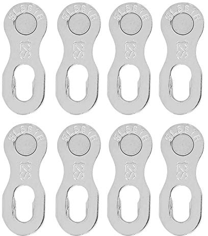VGEBY Bicicleta de Acero de 4 Pares Bicicleta 12 Cadena de Velocidad Piezas de Conector de eslabón perdido Accesorio de Ciclismo Eslabón de Cadena de Bicicleta(Plata)