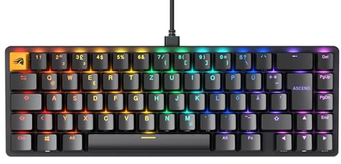 GLORIOUS Gaming GMMK 2 Compact (65Percent) - Mechanical Gaming Keyboard, Aluminium Frame, Customisable, Doubleshot Caps, Fox Switches, Per Key RGB - Deutsche QWERTZ-Belegung - Black