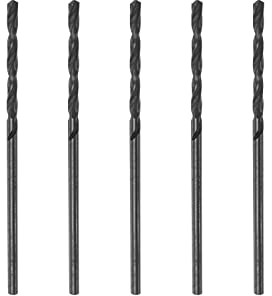sourcing map 6542 High Speed Steel Straight Shank Twist Jobber Drill Bit, Fully Ground Black Oxide Drill Bits 1.6mm Drill Diameter 43mm Total Length 5 Pcs