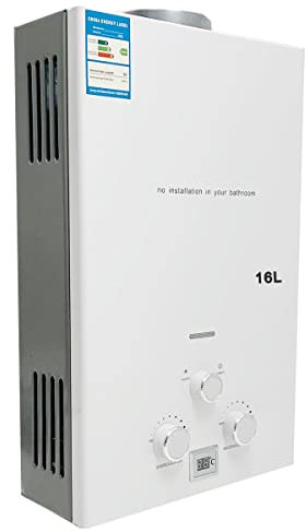 CDZHLTG Scaldabagno a Gas GPL 16L 32KW, Portatile Istantaneo Scaldabagno Butano Propano, Doccia allaperto Bagno, Adatto Casa Campeggio Esterno RV, con certificazione CE, Tubo Doccia