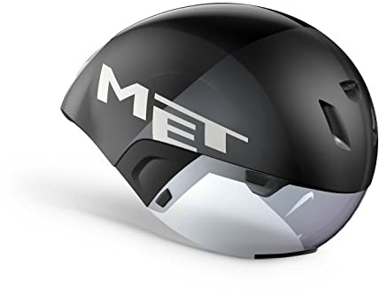 MET - Codatronca Rennradhelm in Schwarz/Silber, Größe M (56-58 cm)