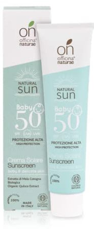 Officina Naturae | Crema Solare Baby SPF 50, Protezione Solare Bambini ad Azione Protettiva e Riparatrice, per Pelli Delicate, Senza Profumo, 75ml