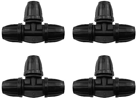 Barbed Tee DGZZI 4PCS Drip Irrigation Barbed Tee 3-Way Fitting 8mm/11mm Tubing for Garden Drip Tape Tubing Sprinkler System