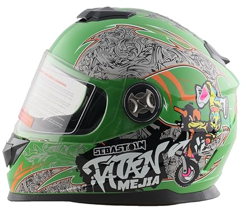Kinder Integralhelm Mejia – Motorradhelm für Kinder, ABS-Schale, robuster Kinderhelm für Downhill, Quad und Motocross, Gelb, Größe S, 53 – 54 cm