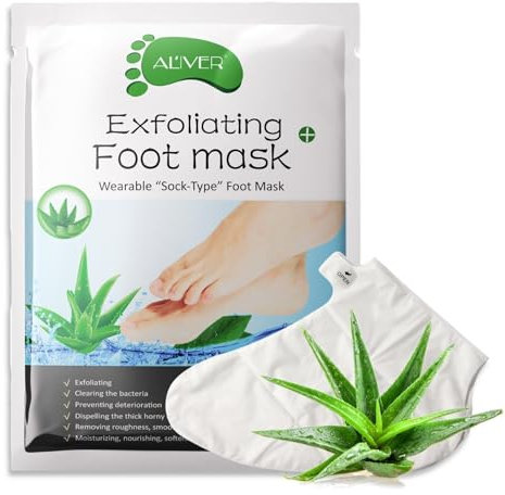 P-Beauty - Mascarilla para pies de aloe, exfoliante exfoliante exfoliante para pies, calcetines anticallos para eliminar la piel áspera, callos y grietas, cuidado intensivo de los pies, para pies