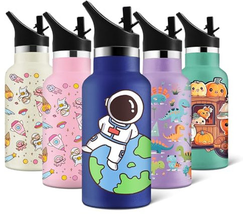 HoneyHolly Borraccia Termica 350 ML, Senza BPA, Borraccia Termica, Sottovuoto a Doppia Parete, Bottiglia Termica, 18/8 Acciaio Inox, Thermos Bevande Calde, Borraccia per Scuola, Sport, Yoga