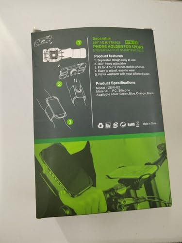 Brazalete Deportivo Universal, Brazalete para Llevar el Móvil Deportivo, Brazalete Movil Running, Running Armband Phone, 360° Rotación, para Gimnasio Correr