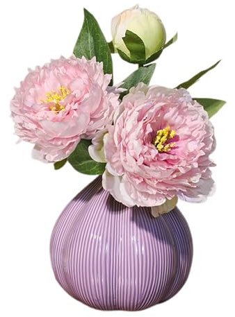 Vaso in Ceramica con Cipolla Viola da 5 Pollici per Fiori Secchi, Vaso Idroponico a Bocca Piccola da Tavolo, Vaso Rotondo Carino per Soggiorno, Tavolo da Matrimonio, Decorazioni